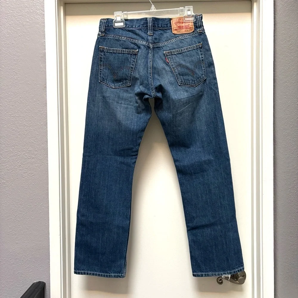 Levi’s 514 Men’s Slim Straight Jeans 30x30 Dark Wash Faded Zipper Fly